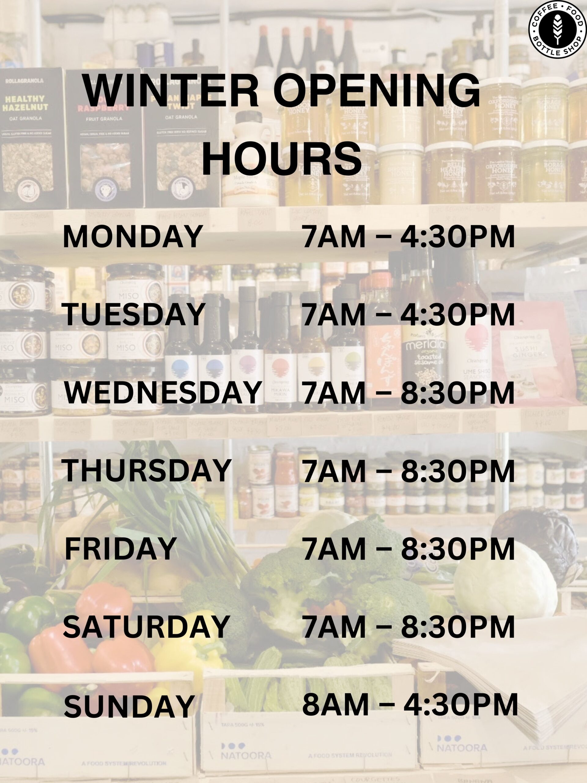 Winter Opening Hours
